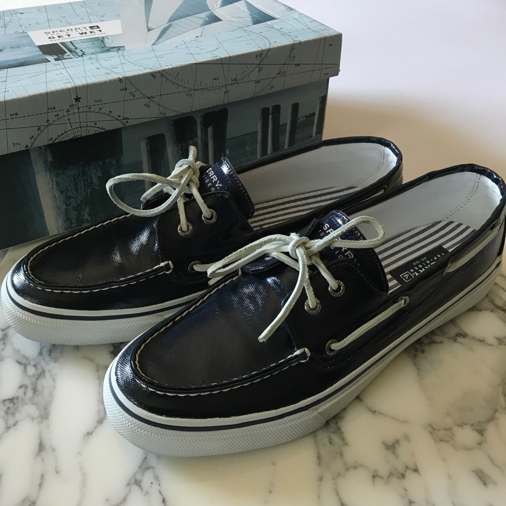 Sperry Top-Sider Bahama Blue Shiny Canvas size 12